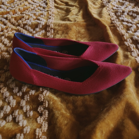 Rothy's Shoes - Rothy's Red Burgundy The Point Flats